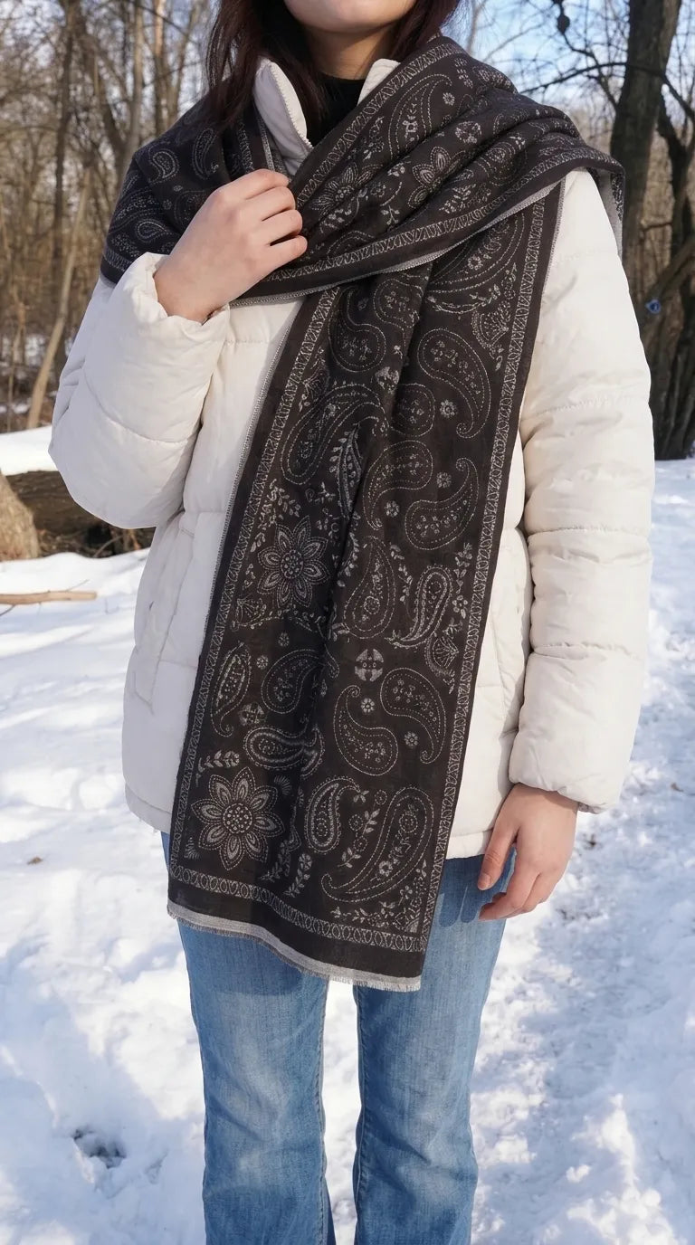 Brown Winter Acrylic Stole PW614402