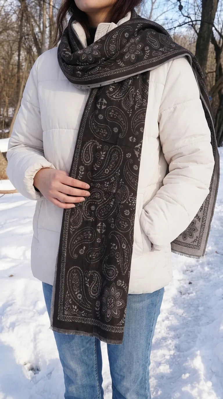 Brown Winter Acrylic Stole PW614402
