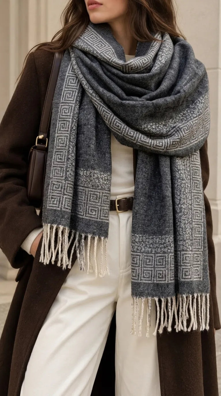 Black Winter Acrylic Stole PW614701