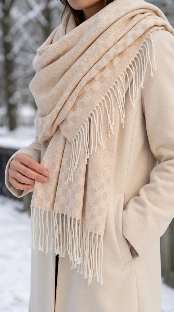 Beige Winter Acrylic Stole PW614862