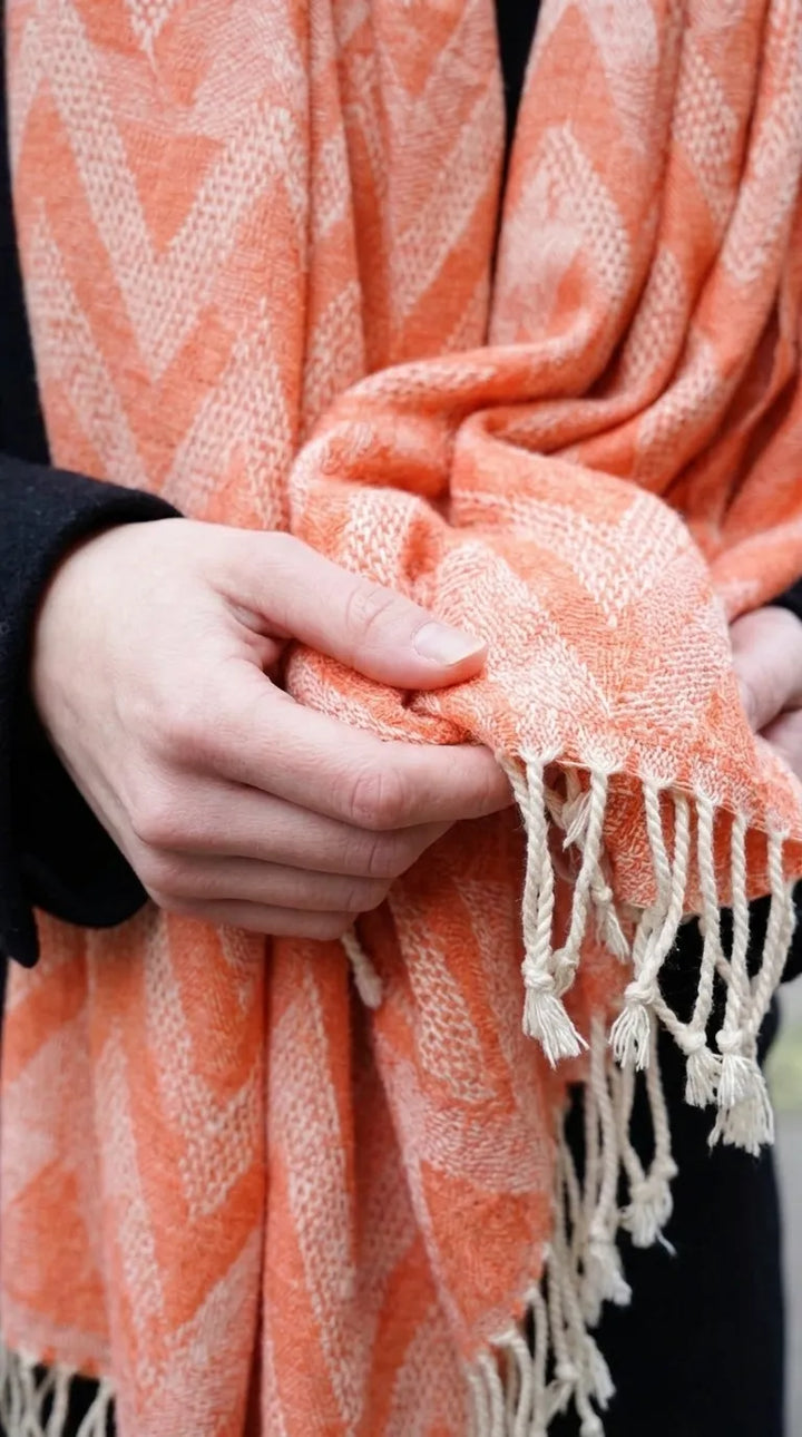 Orange Winter Acrylic Stole PW615225