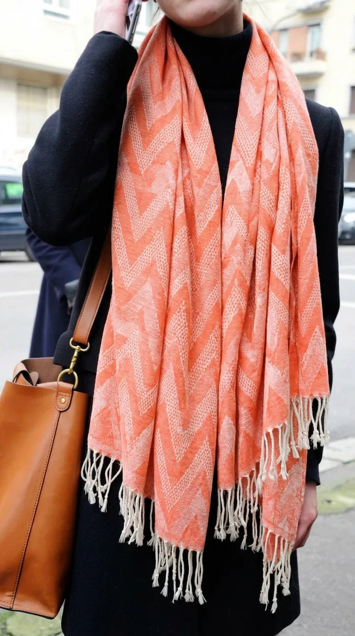 Orange Winter Acrylic Stole PW615225