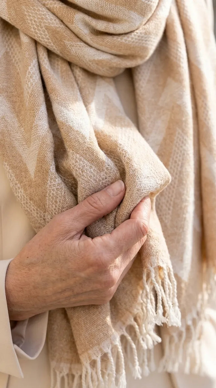 Beige Winter Acrylic Stole PW615262