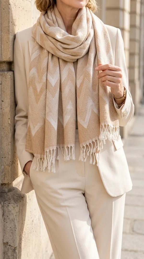 Beige Winter Acrylic Stole PW615262