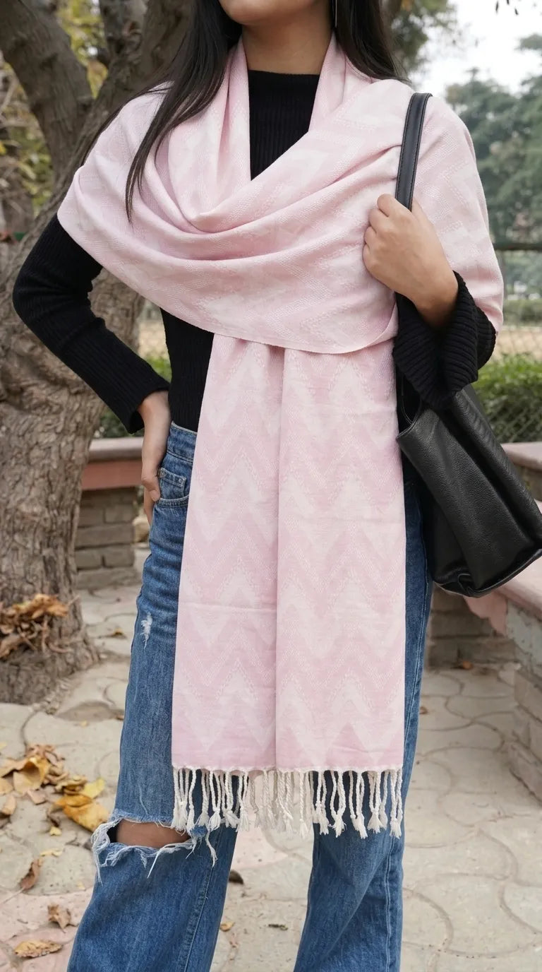 Tea Pink Winter Acrylic Stole PW6152B1