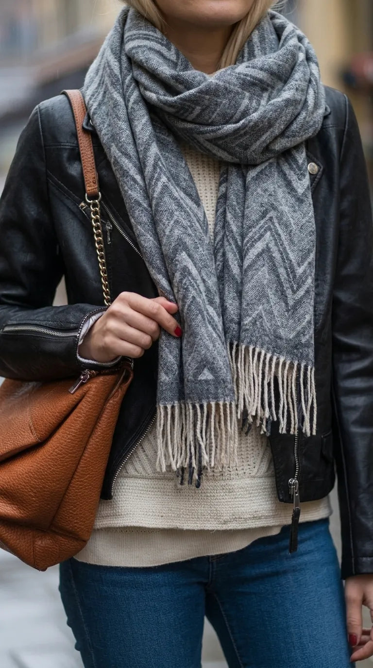 Black Winter Acrylic Stole PW615401