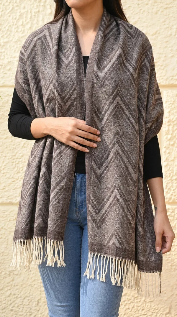 Brown Winter Acrylic Stole PW615402