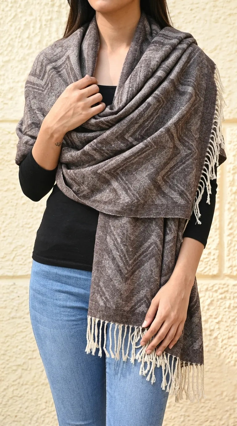 Brown Winter Acrylic Stole PW615402