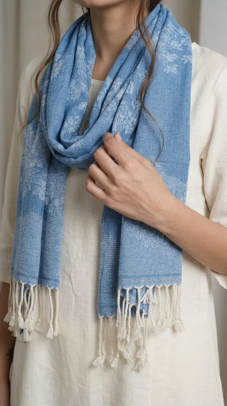 Blue Winter Acrylic Stole PW615612