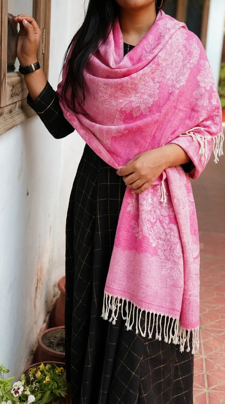 Pink Winter Acrylic Stole PW615618
