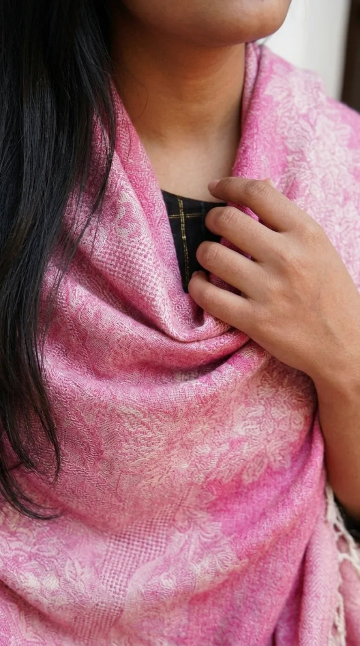 Pink Winter Acrylic Stole PW615618
