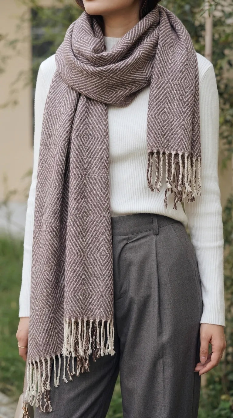 Brown Winter Acrylic Stole PW615802