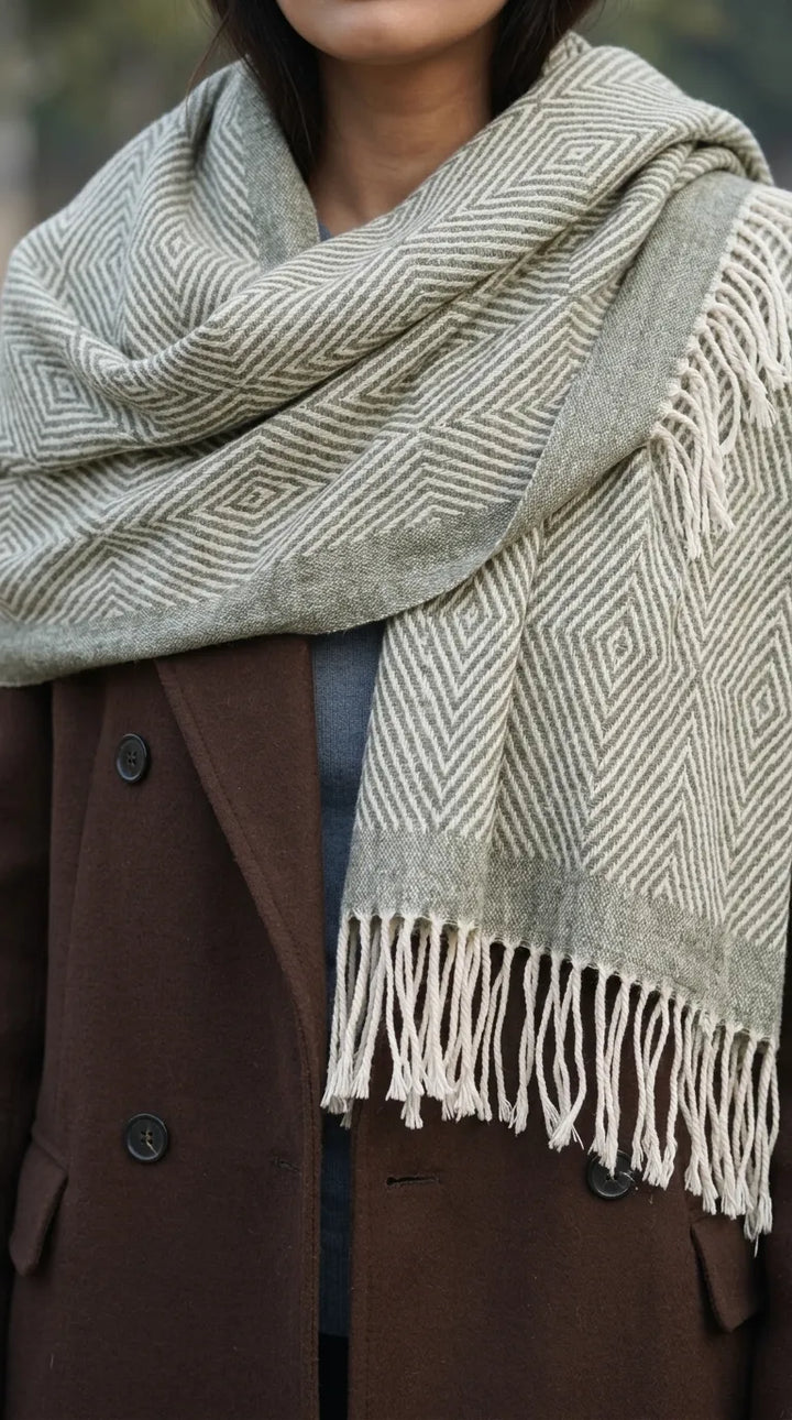 Olive Winter Acrylic Stole PW615840