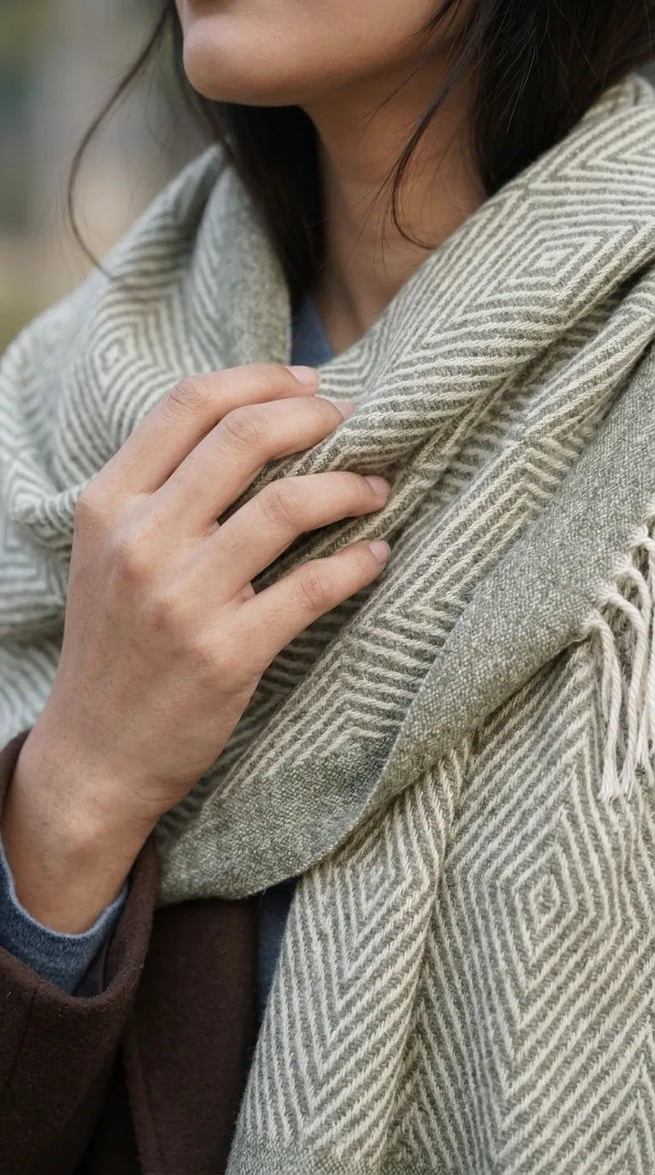 Olive Winter Acrylic Stole PW615840