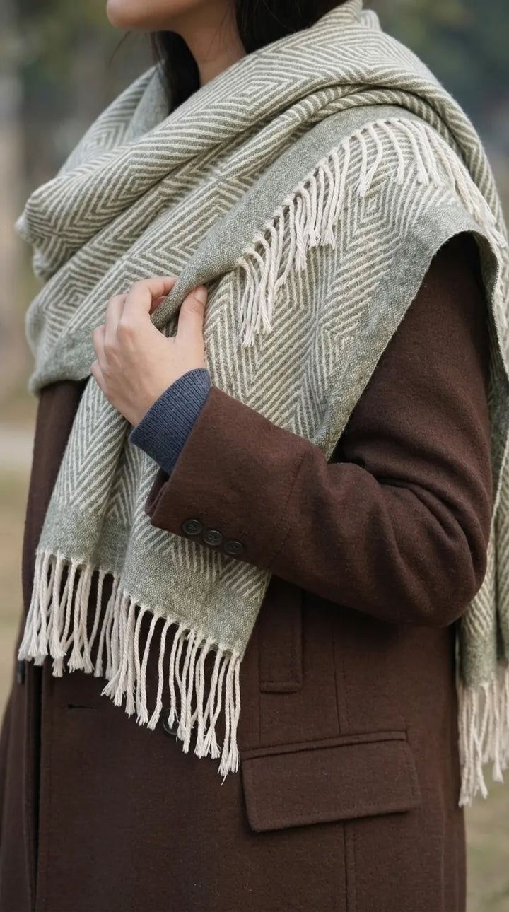 Olive Winter Acrylic Stole PW615840