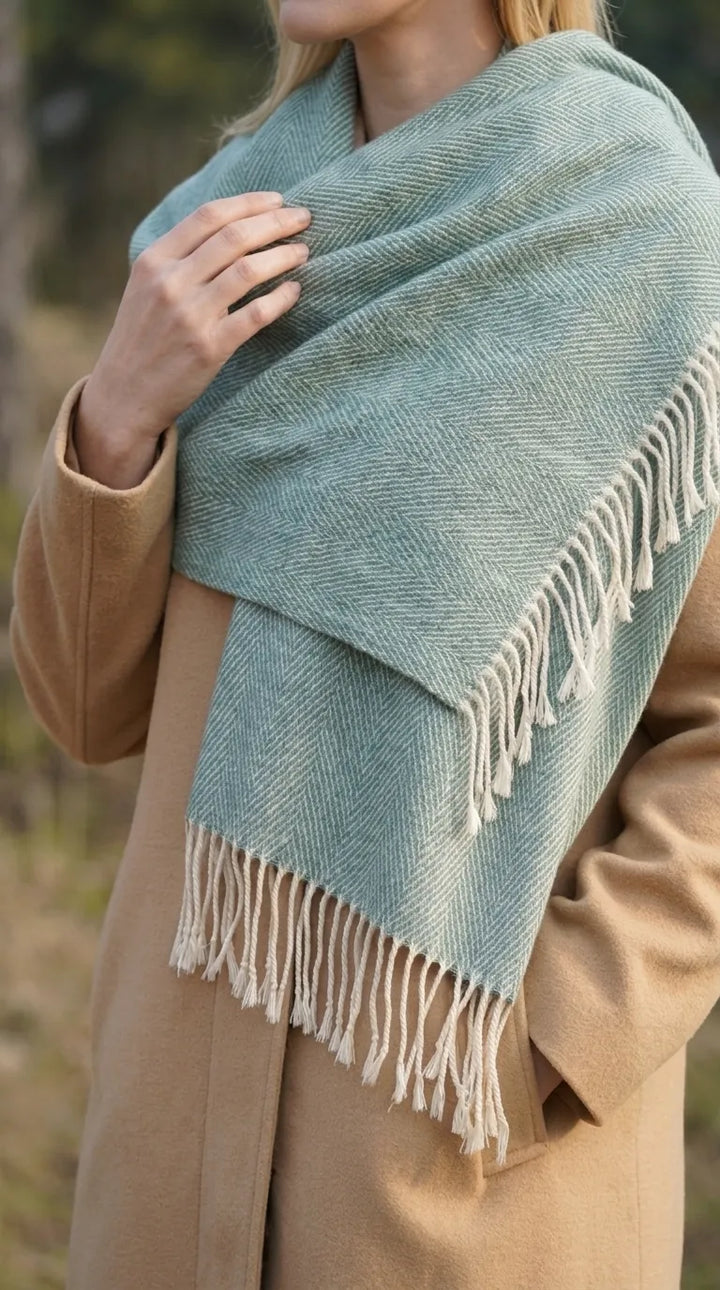 Green Winter Acrylic Stole PW615911