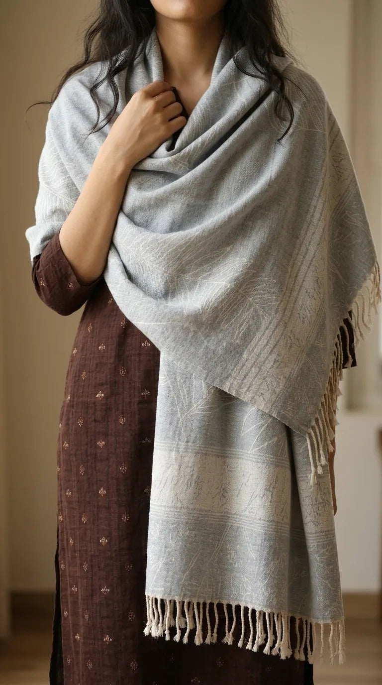 Grey Winter Acrylic Stole PW616107