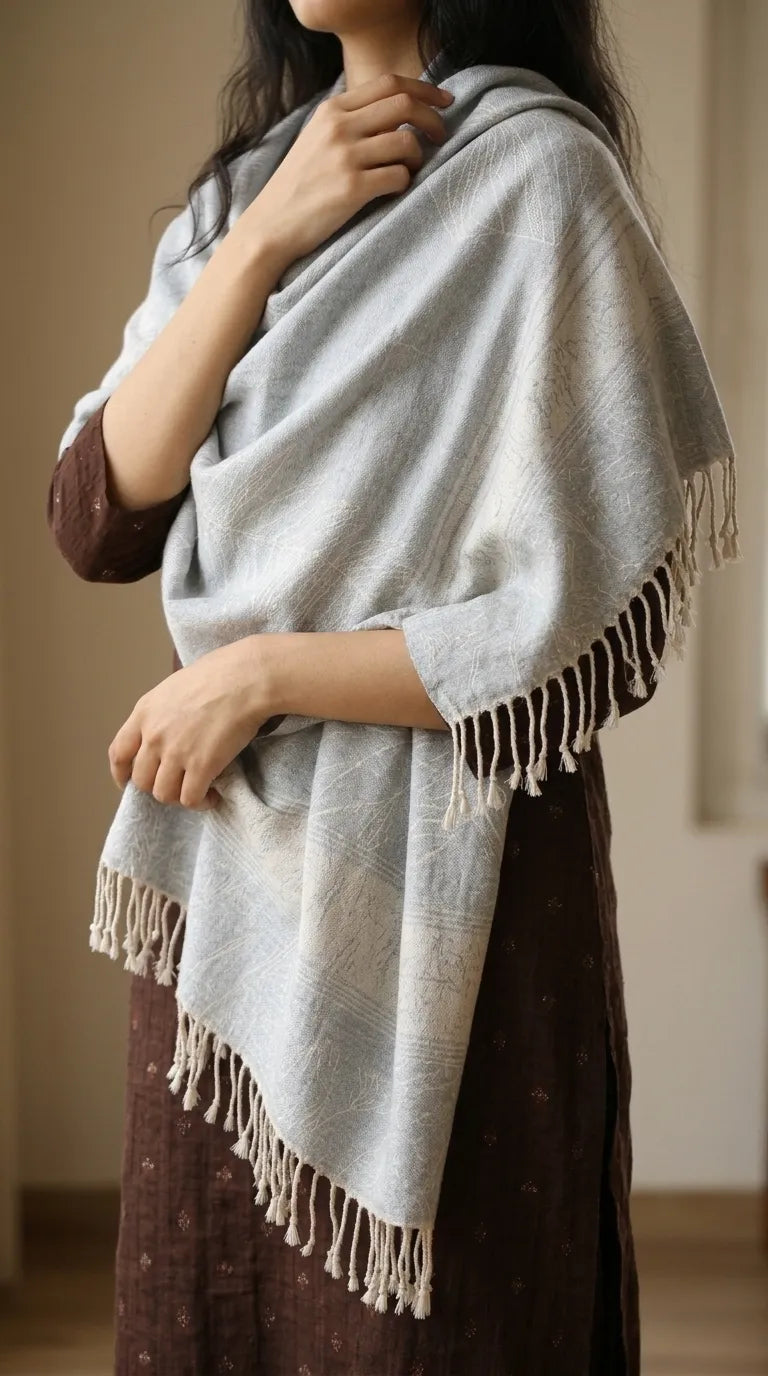 Grey Winter Acrylic Stole PW616107