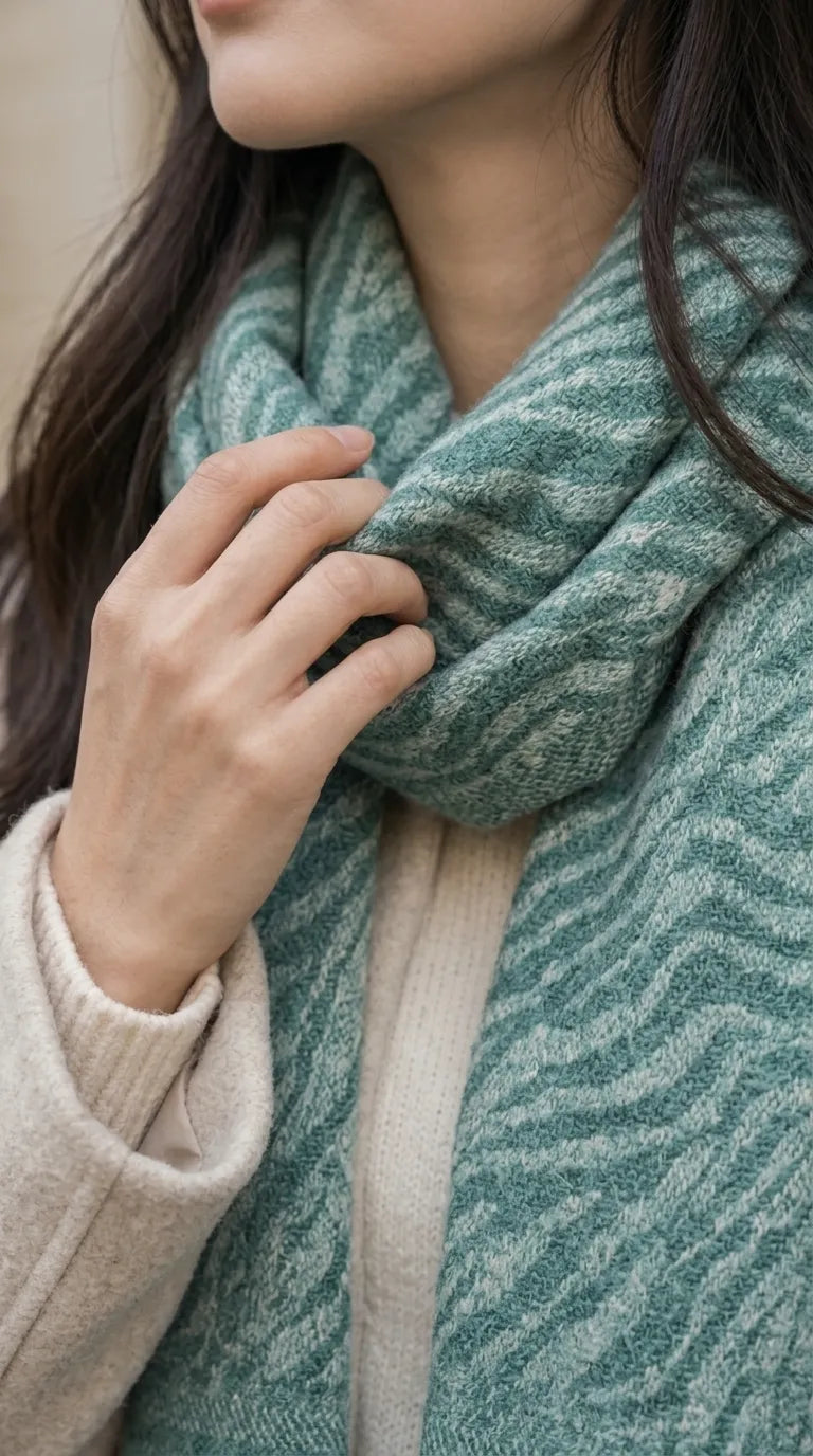 Green Winter Acrylic Stole PW616311