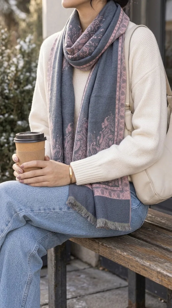 Grey Winter Acrylic Stole PW616407