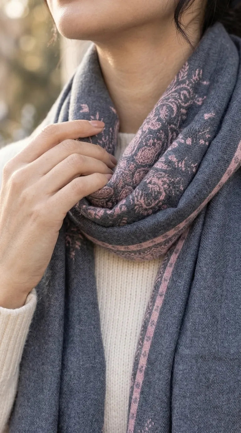 Grey Winter Acrylic Stole PW616407