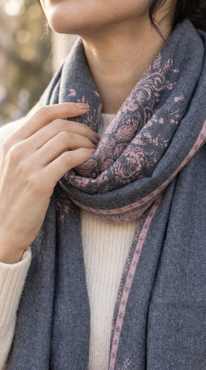 Grey Winter Acrylic Stole PW616407