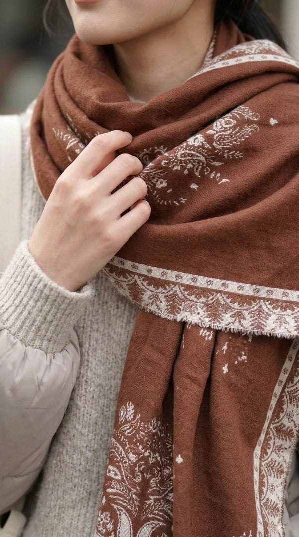Rust Winter Acrylic Stole PW616421