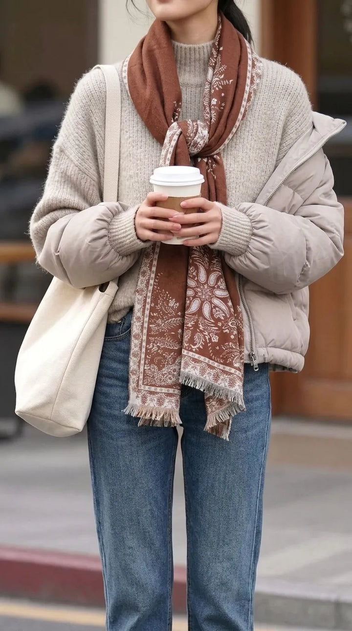 Rust Winter Acrylic Stole PW616421