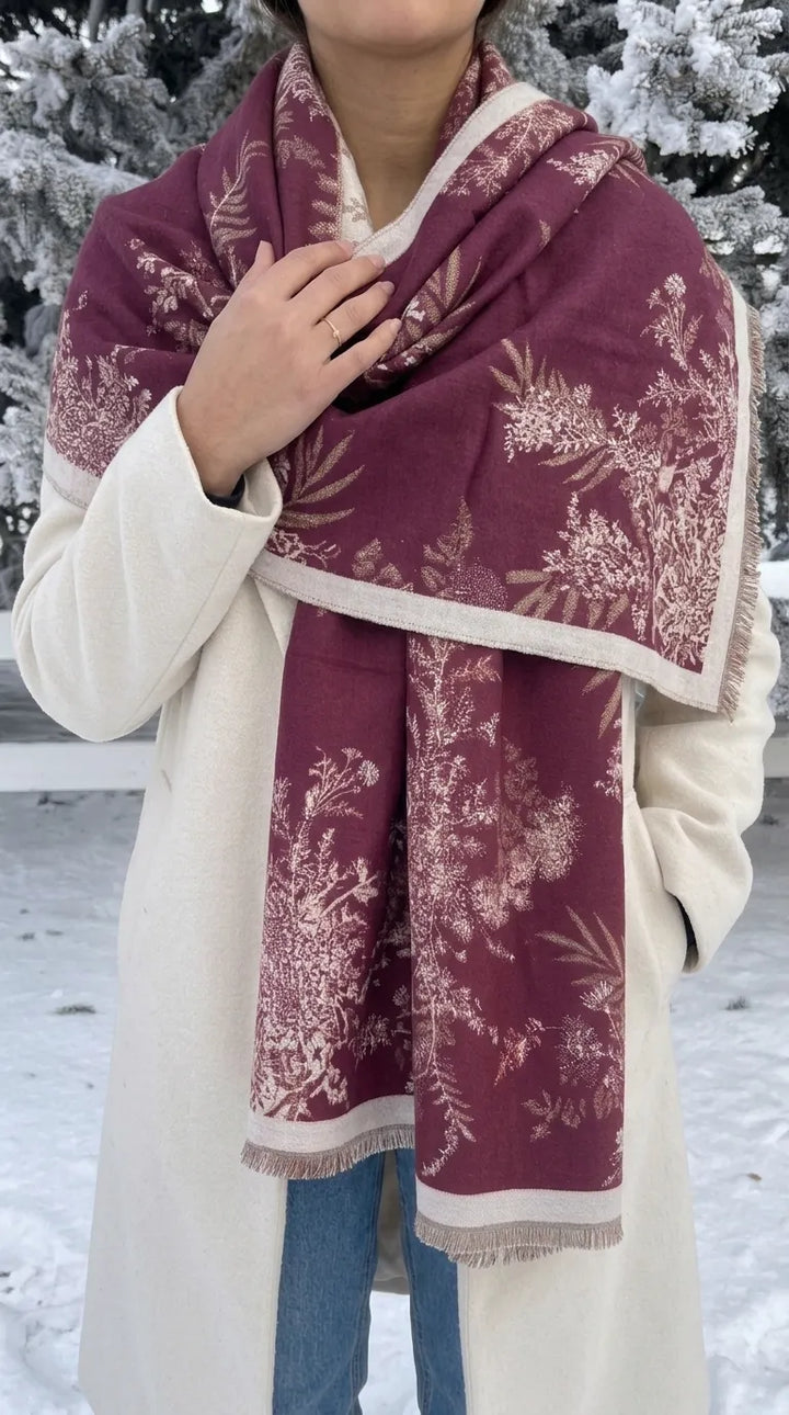Maroon Winter Acrylic Stole PW616505