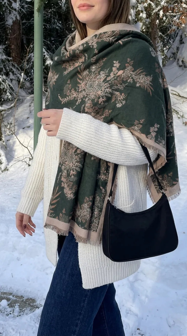 Olive Winter Acrylic Stole PW616540
