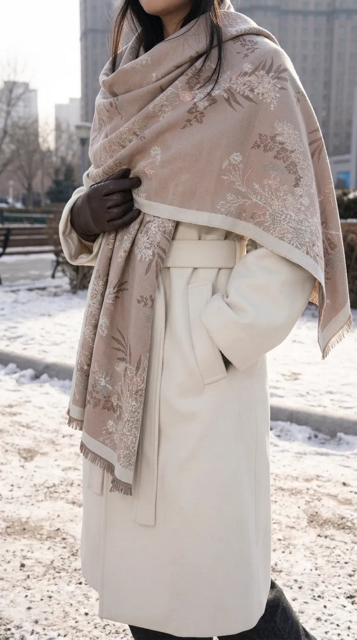 Beige Winter Acrylic Stole PW616562