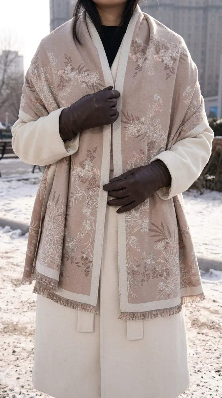Beige Winter Acrylic Stole PW616562