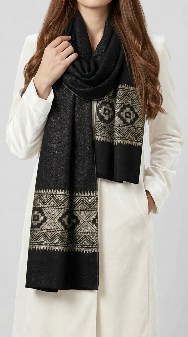 Black Winter Acrylic Stole PW617501