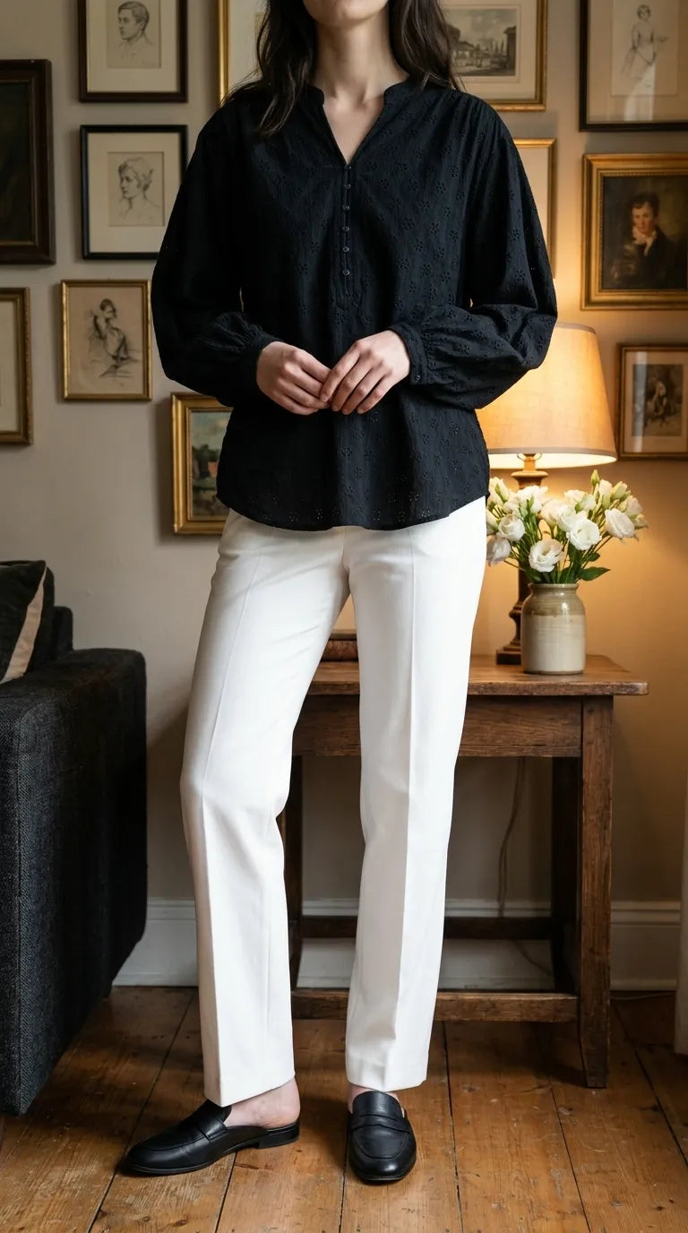 Black Embellished Stitched Shirt PW625301