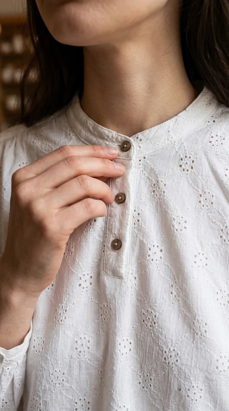 White Embellished Stitched Shirt PW625409