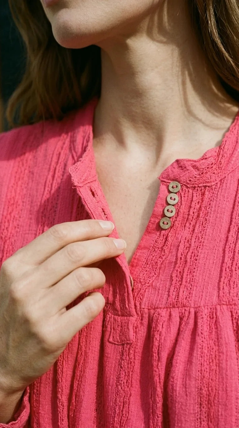Pink Embellished Stitched Shirt PW625618