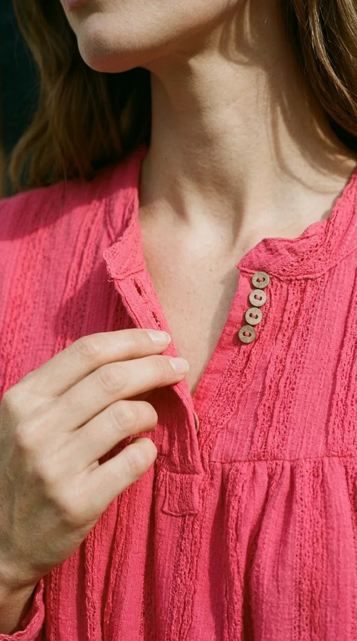 Pink Embellished Stitched Shirt PW625618