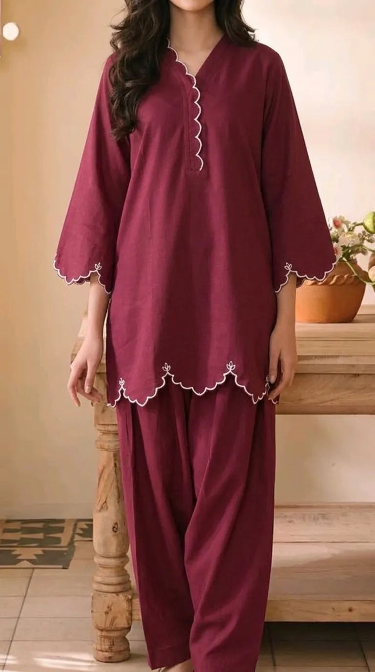 2 PC Blended Mix Stitched Suit PW625805