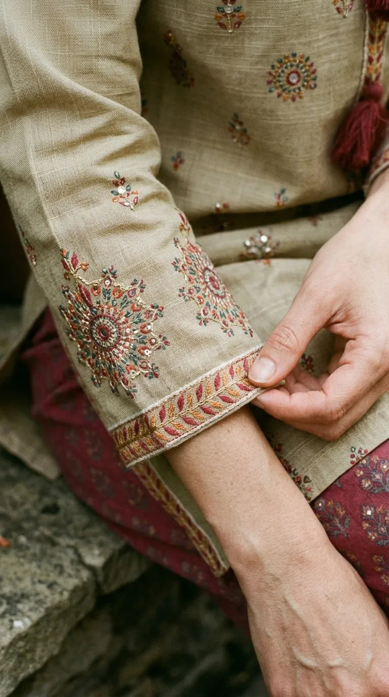 2 PC Embellished Khaddar Stitched Suit PW628362