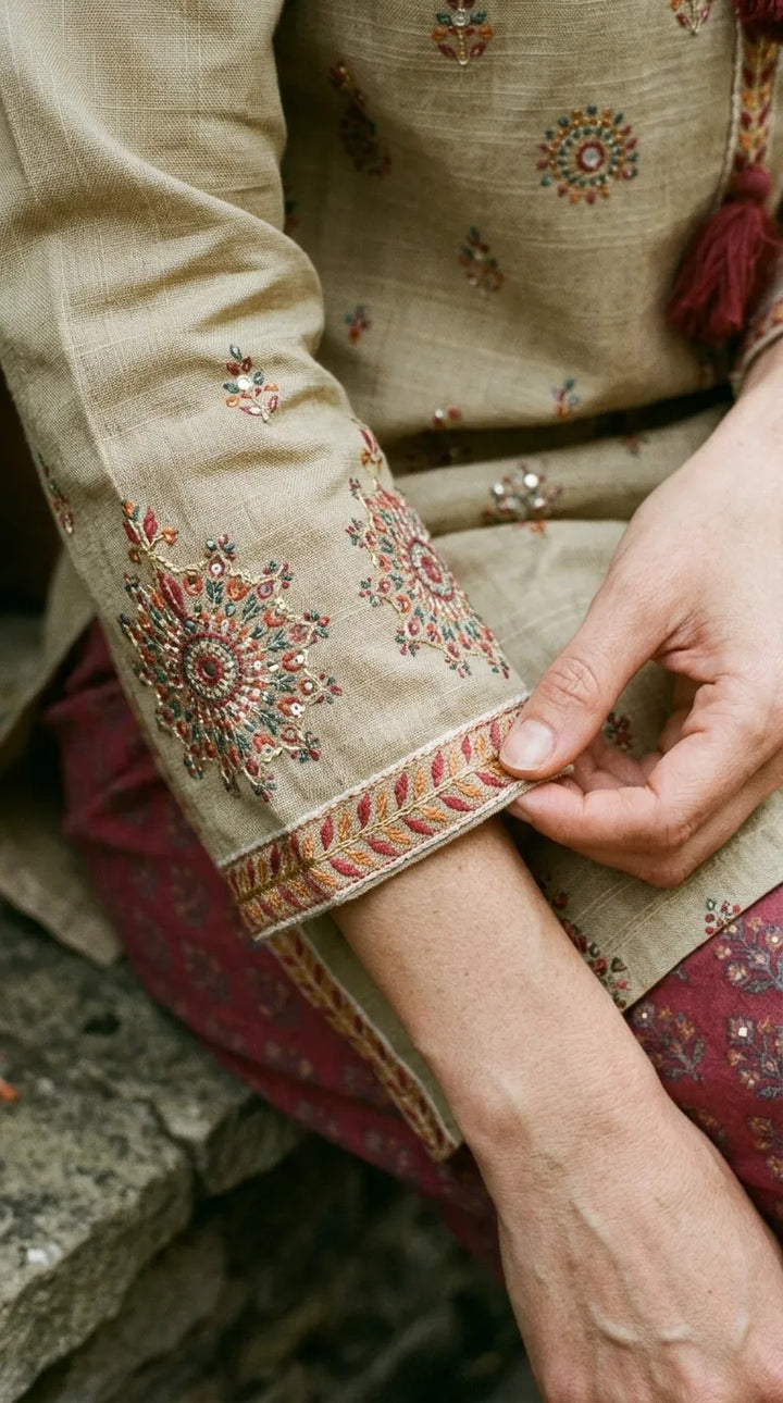 2 PC Embellished Khaddar Stitched Suit PW628362
