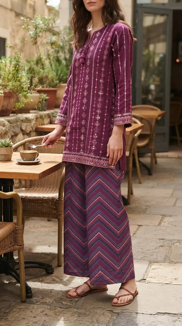 2 PC Embellished Khaddar Stitched Suit PW628466
