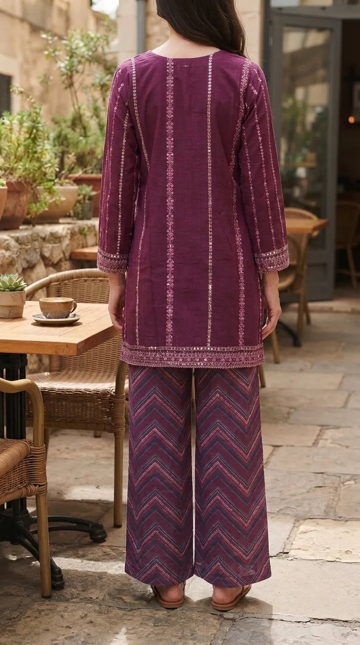 2 PC Embellished Khaddar Stitched Suit PW628466