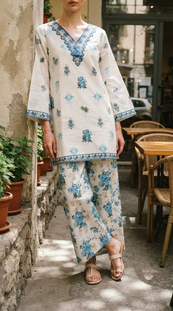 2 PC Embellished Khaddar Stitched Suit PW6285A6