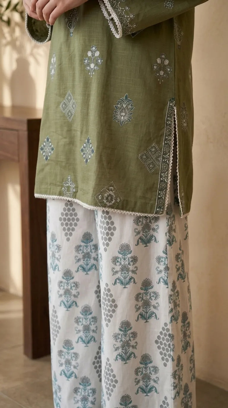 2 PC Embellished Khaddar Stitched Suit PW629211