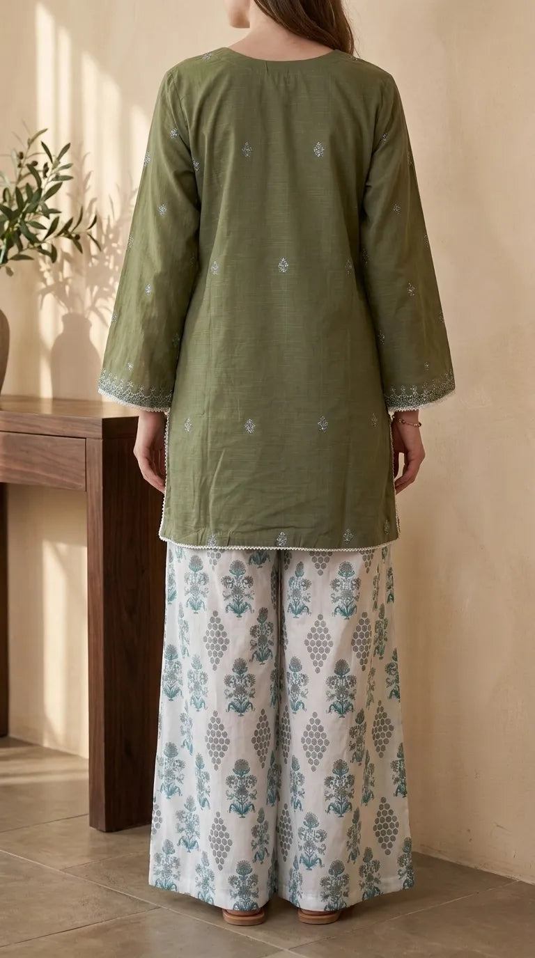 2 PC Embellished Khaddar Stitched Suit PW629211