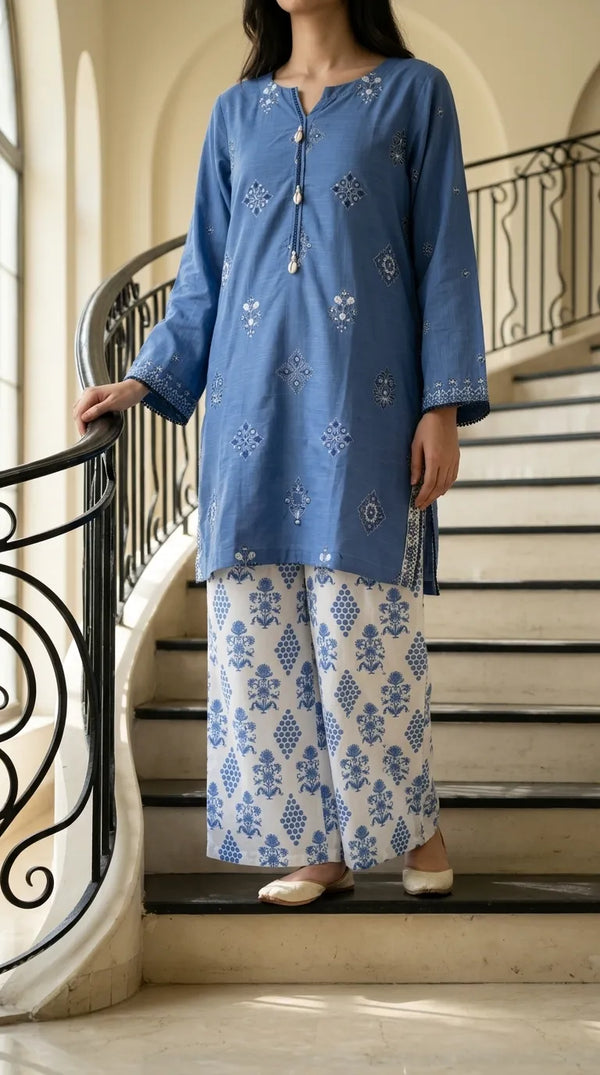 2 PC Embellished Khaddar Stitched Suit PW629212