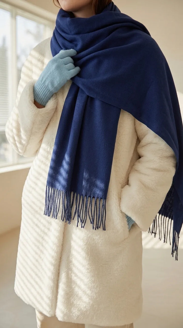 Navy Winter Acrylic Stole PW674848