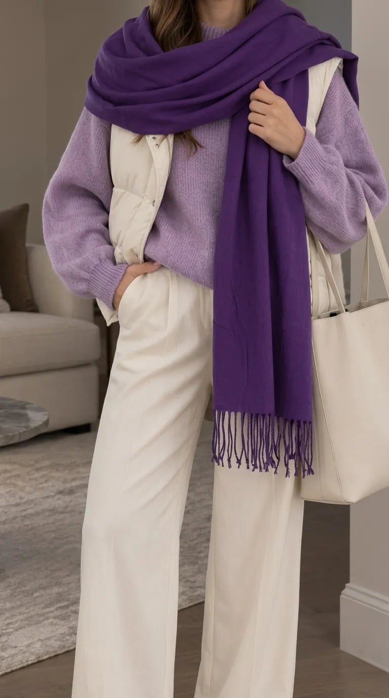 Purple Winter Acrylic Stole PW674866
