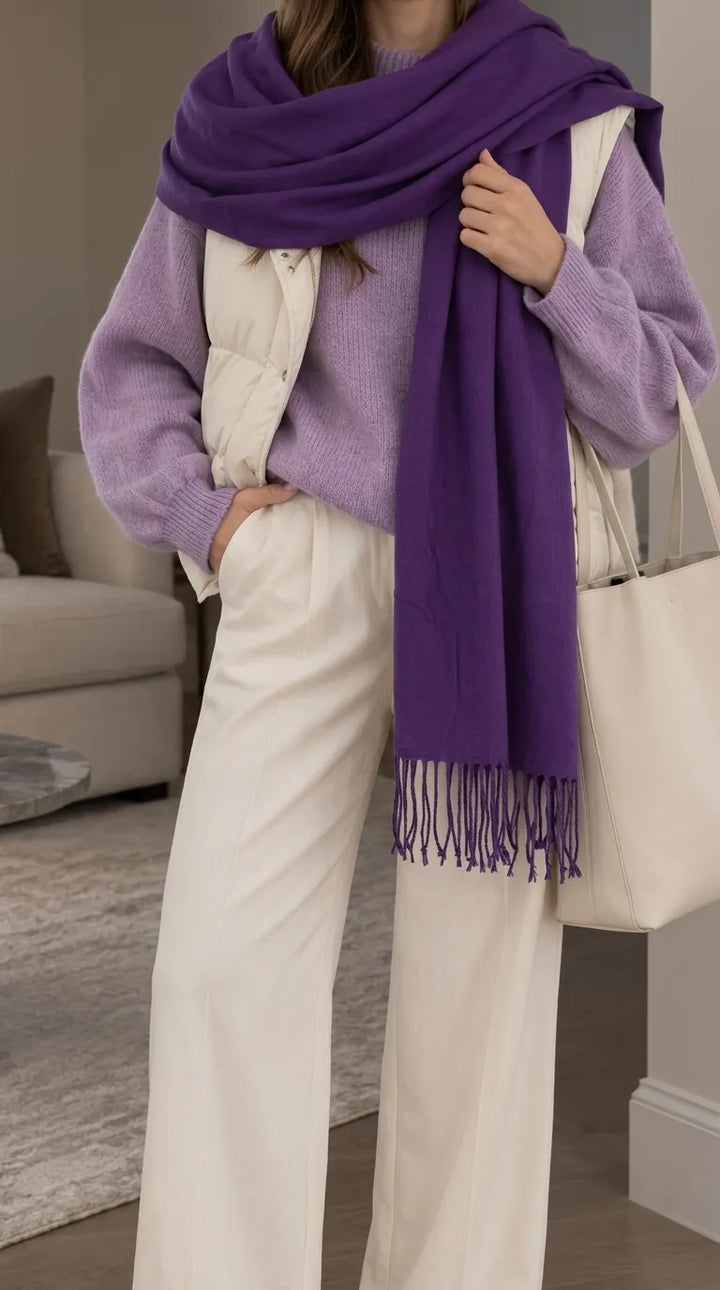 Purple Winter Acrylic Stole PW674866