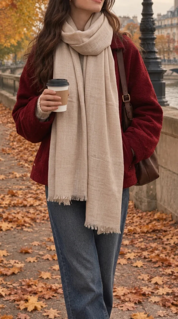 Peach Winter Acrylic Stole PW675023